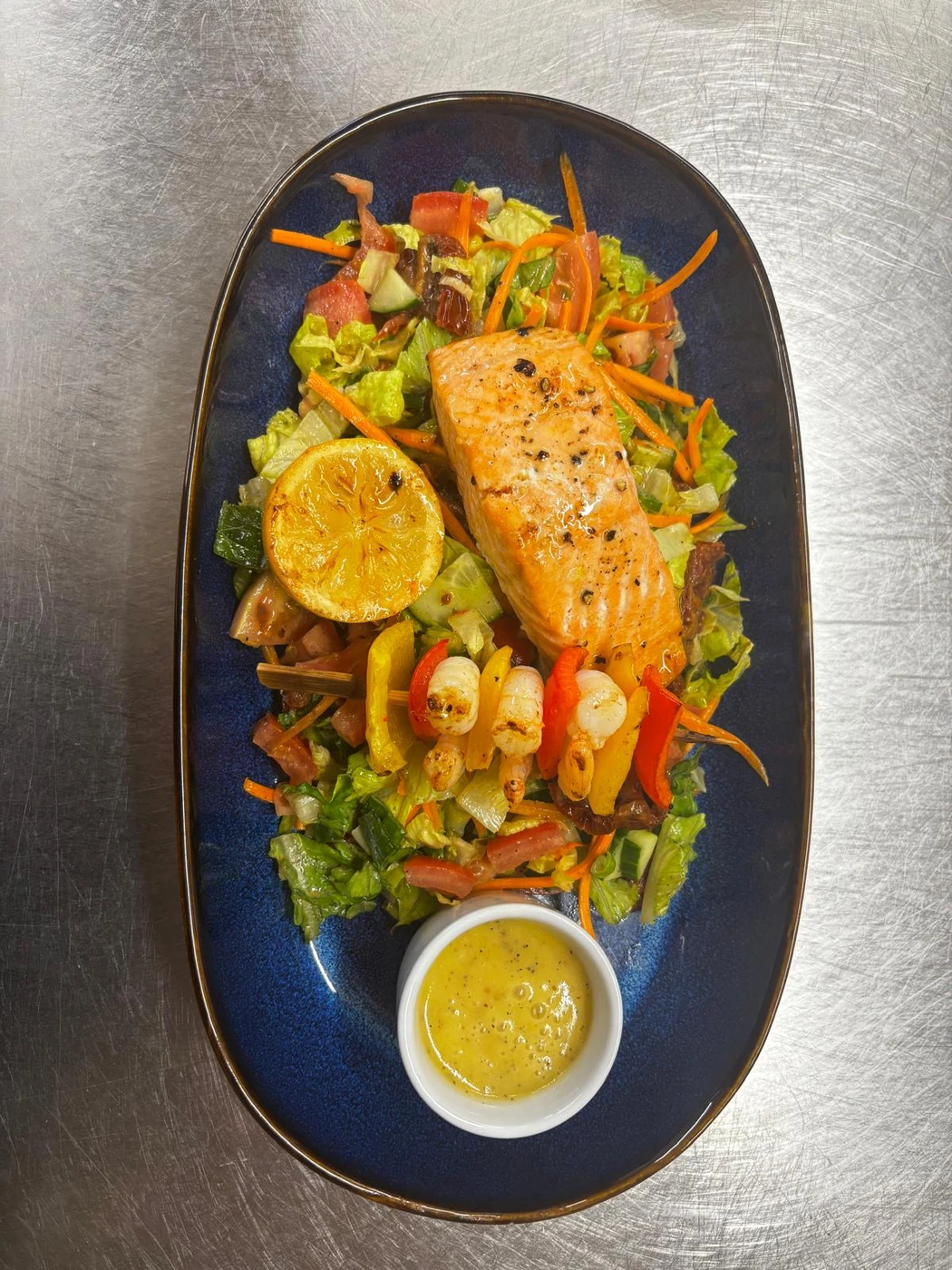 Salmon salad served at The Black Swan