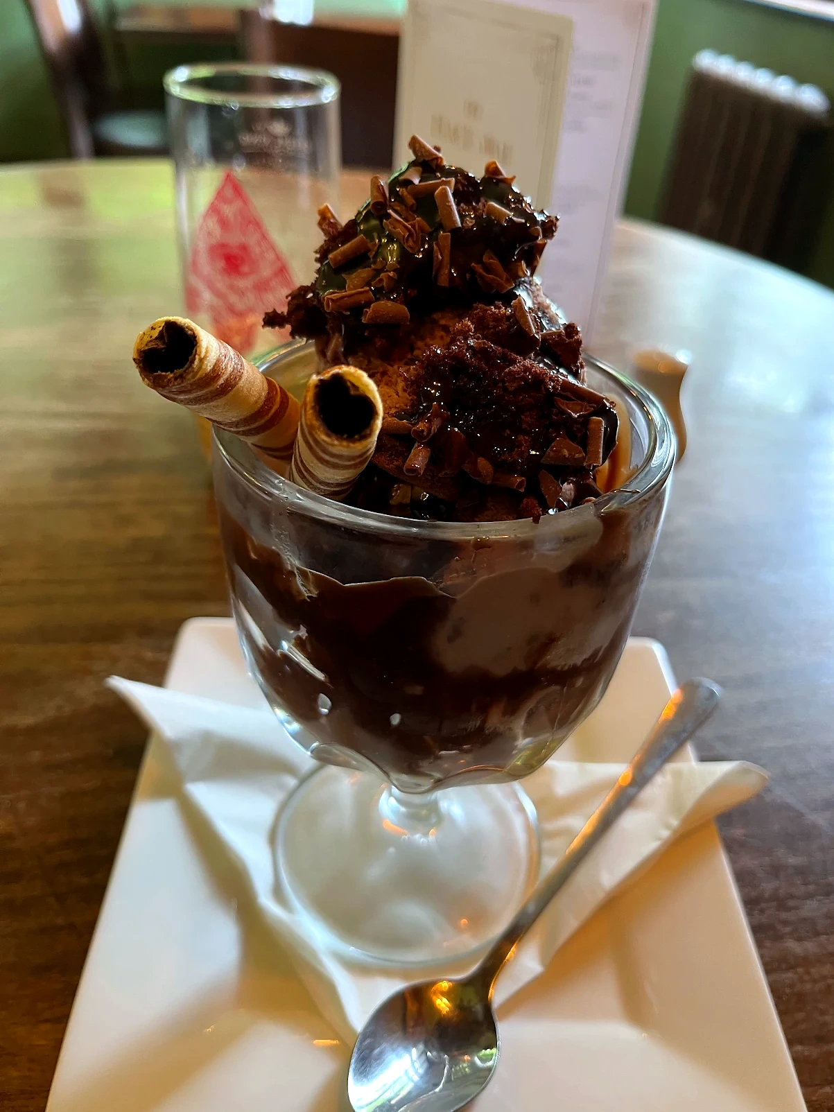 Chocolate dessert served in a glass